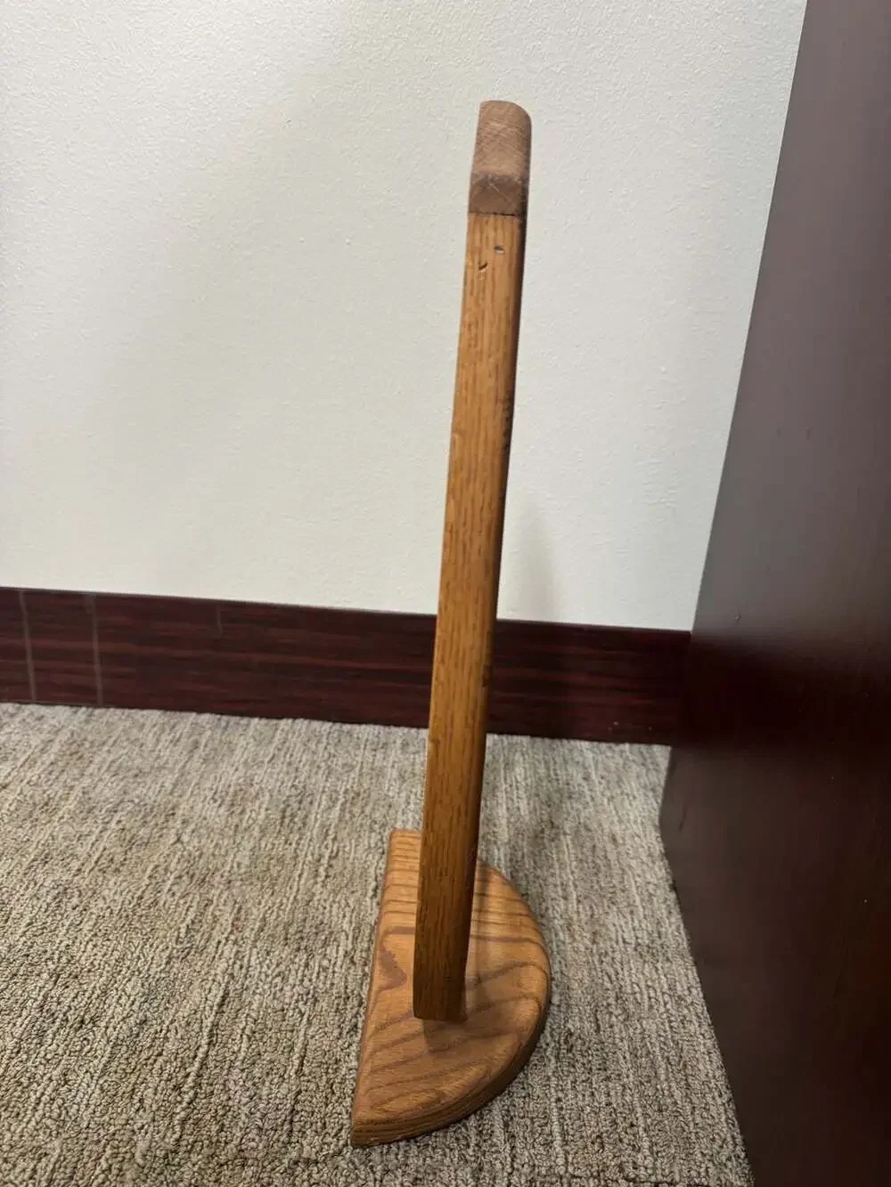 Vintage Oak Teardrop harp Shaped Wooden Earring Jewelry Display Stand